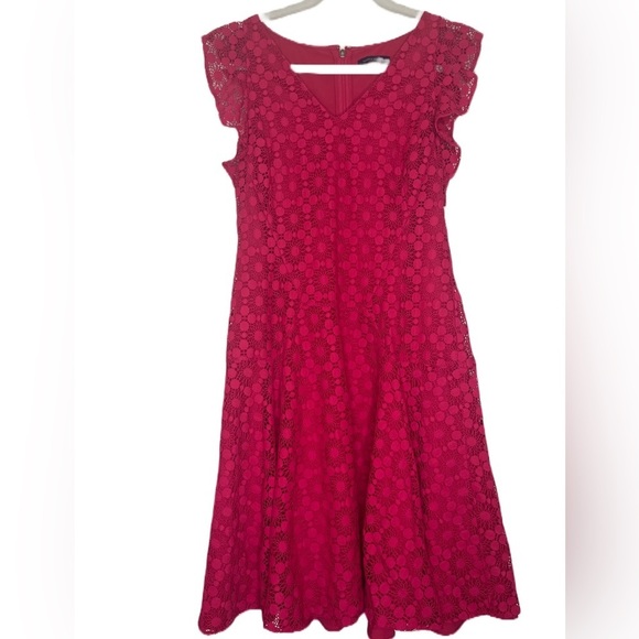 Tommy Hilfiger Women’s Red Lace Dress Size 8 - Picture 1 of 9